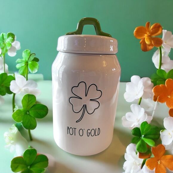 Rae Dunn Other - Rae Dunn POT O’ GOLD Canister With Shamrock And Green Handle